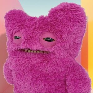 Mr. Buttons FUGGLER BIGG FUGG Plush XL 18” Pink Monster Teeth Jumbo Limited Ed..